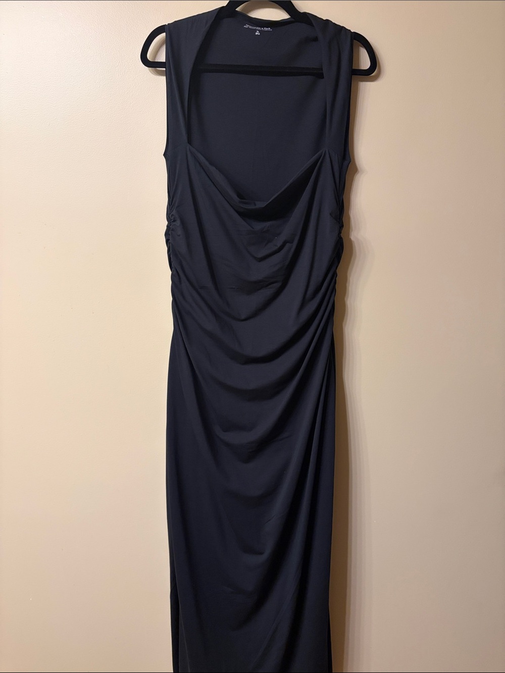 Abercrombie & Fitch black Draped Cowl Maxi Dress